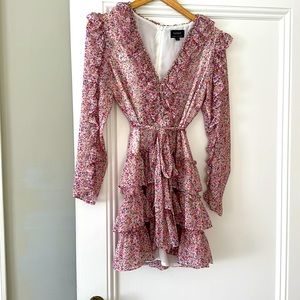 Pink ruffled mini dress